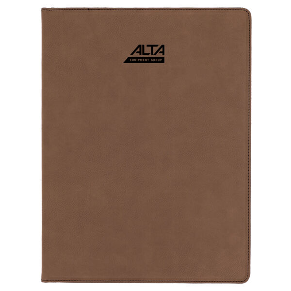 Brown Laserable Leatherette Portfolio with Notepad Thumbnail